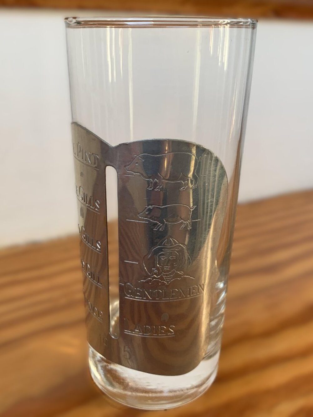 Antique 1905 Bar Measuring Glasses – Ladies, Gents & Swine – Set of 2